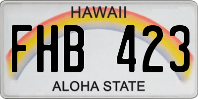 HI license plate FHB423