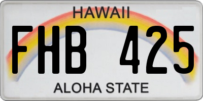 HI license plate FHB425