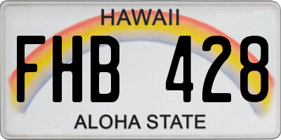 HI license plate FHB428