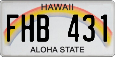 HI license plate FHB431