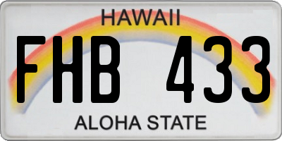 HI license plate FHB433