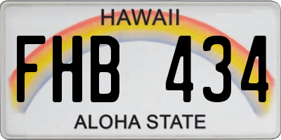HI license plate FHB434