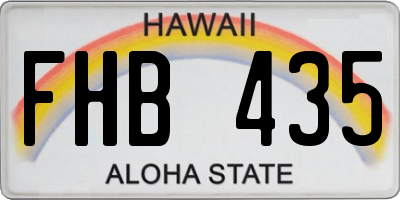 HI license plate FHB435
