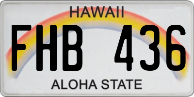 HI license plate FHB436