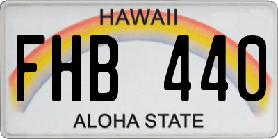 HI license plate FHB440