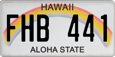 HI license plate FHB441