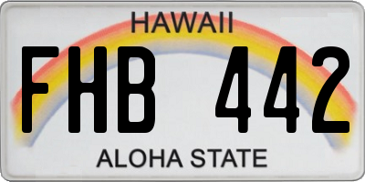 HI license plate FHB442