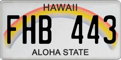 HI license plate FHB443
