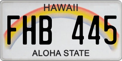 HI license plate FHB445