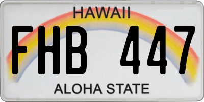 HI license plate FHB447