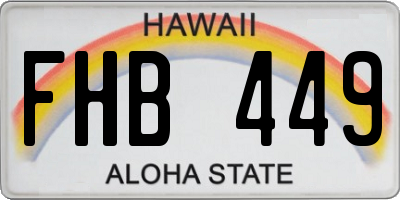 HI license plate FHB449