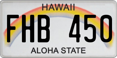 HI license plate FHB450