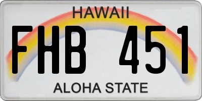 HI license plate FHB451