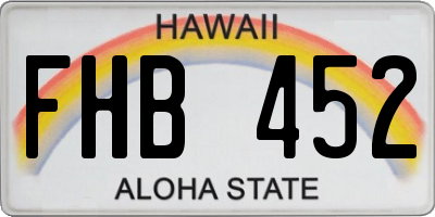 HI license plate FHB452