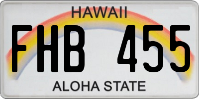 HI license plate FHB455