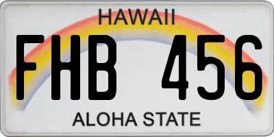 HI license plate FHB456