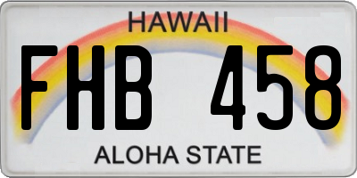 HI license plate FHB458