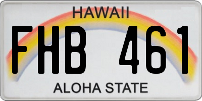 HI license plate FHB461