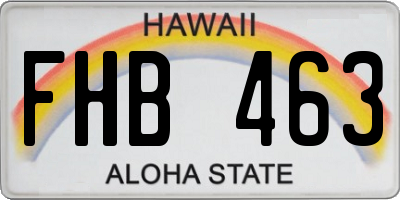 HI license plate FHB463