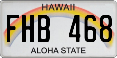 HI license plate FHB468