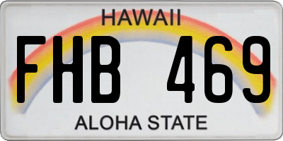 HI license plate FHB469