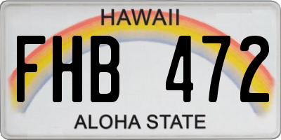 HI license plate FHB472
