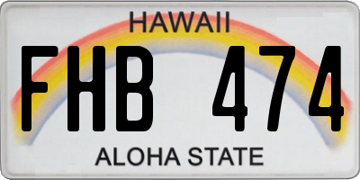 HI license plate FHB474
