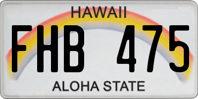 HI license plate FHB475