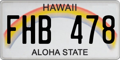 HI license plate FHB478