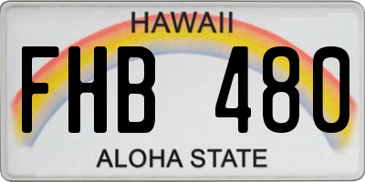 HI license plate FHB480