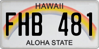 HI license plate FHB481