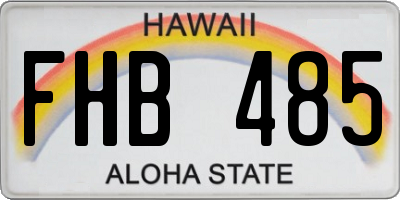 HI license plate FHB485
