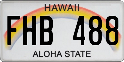 HI license plate FHB488