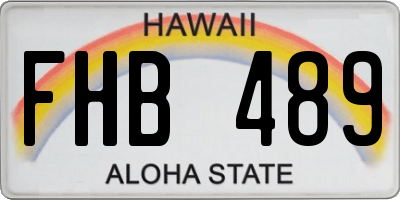 HI license plate FHB489