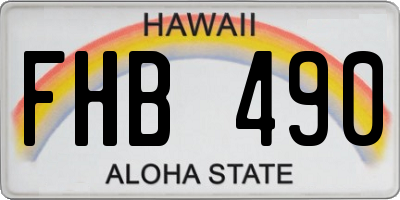 HI license plate FHB490