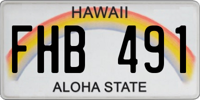 HI license plate FHB491