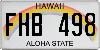 HI license plate FHB498