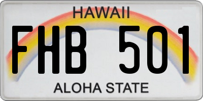 HI license plate FHB501