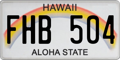 HI license plate FHB504