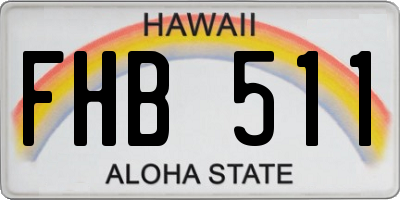 HI license plate FHB511