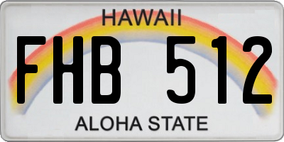 HI license plate FHB512