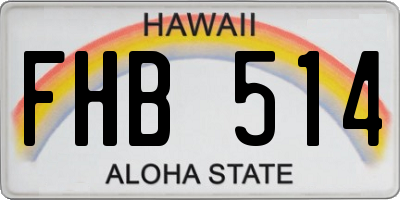 HI license plate FHB514