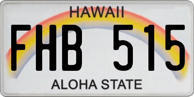 HI license plate FHB515