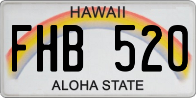HI license plate FHB520