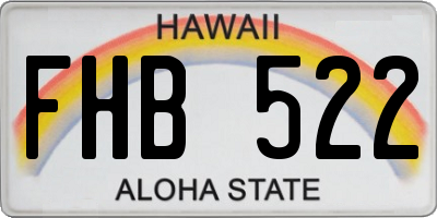 HI license plate FHB522