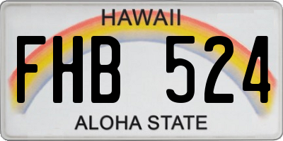 HI license plate FHB524