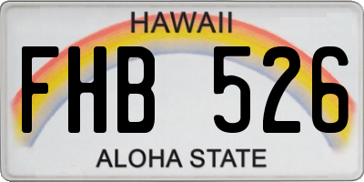 HI license plate FHB526