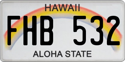 HI license plate FHB532