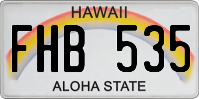 HI license plate FHB535