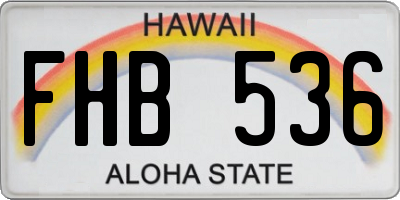 HI license plate FHB536